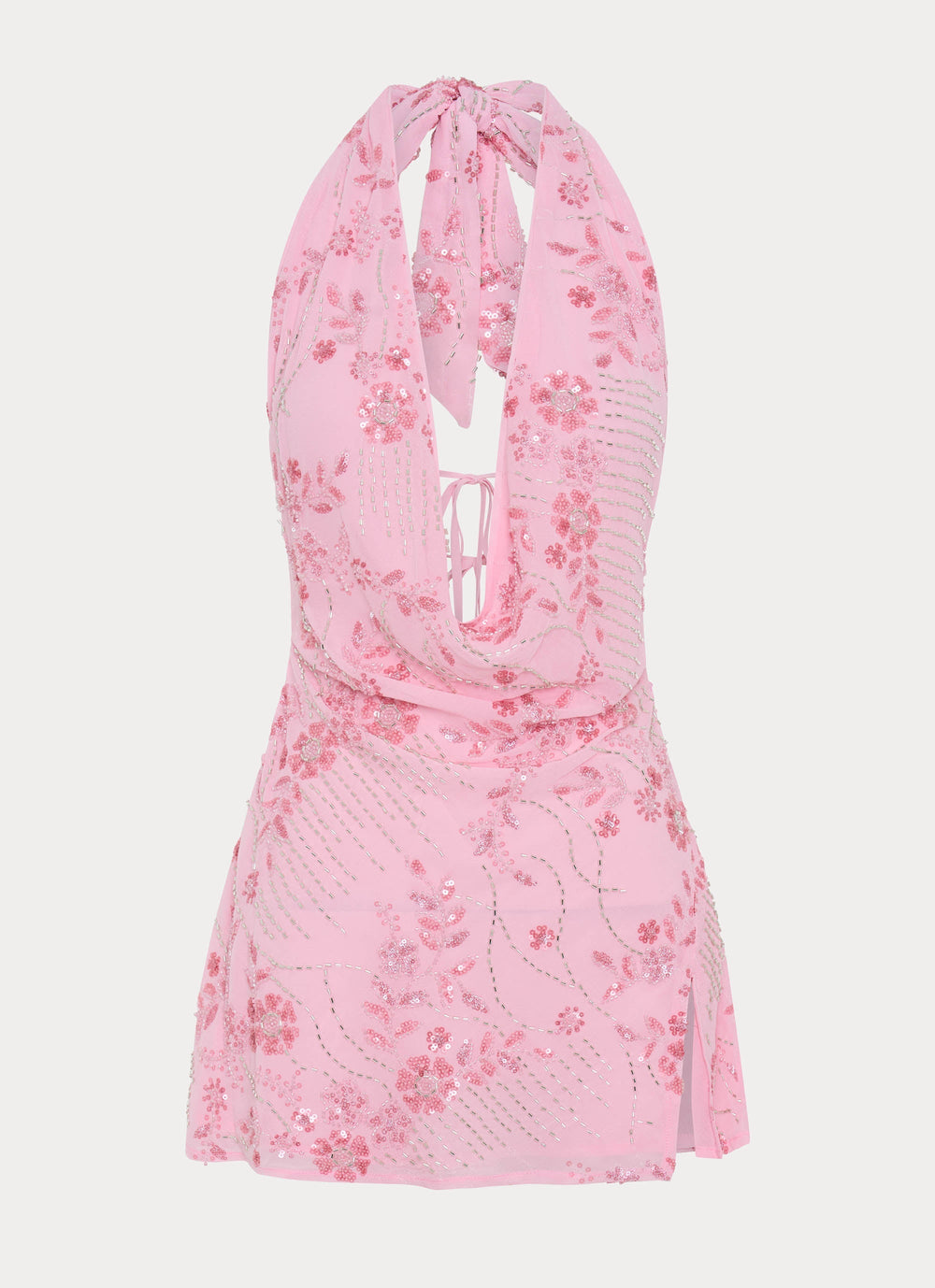Cinzia - Beaded Pink Mini Dress