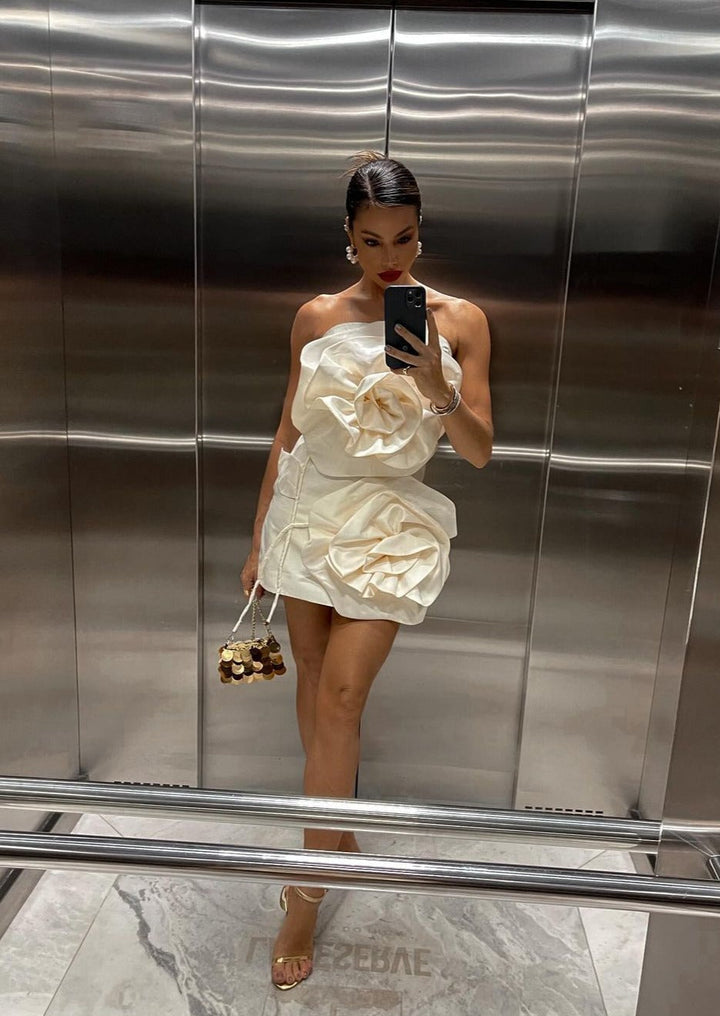 Alana - Flower Mini Dress