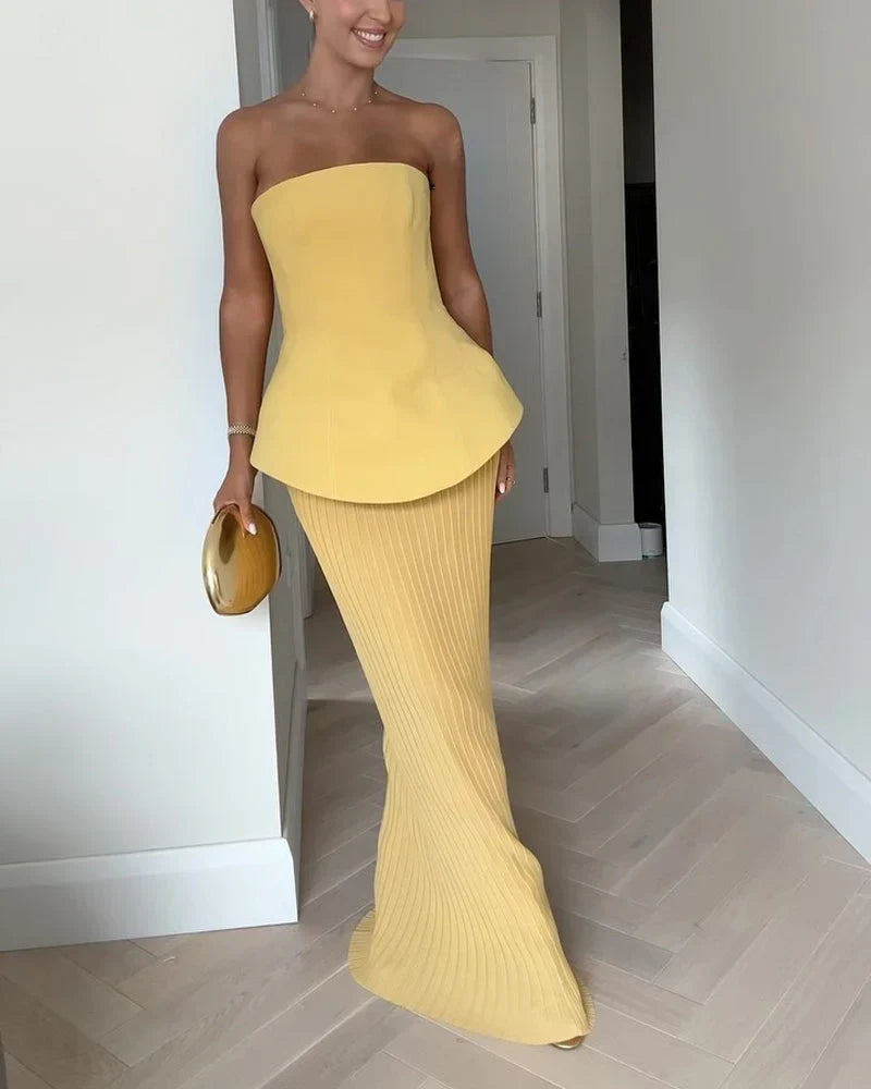 Shila - Sophisticated Strapless Maxi Dress