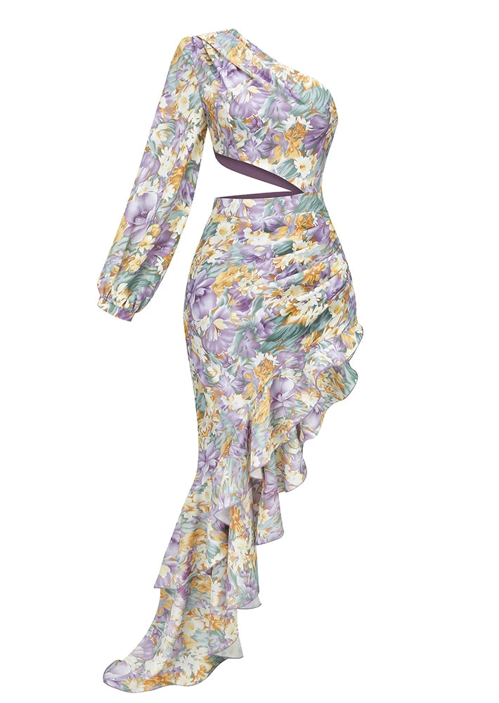 Livvy ™ | One-Sleeve Floral Dress