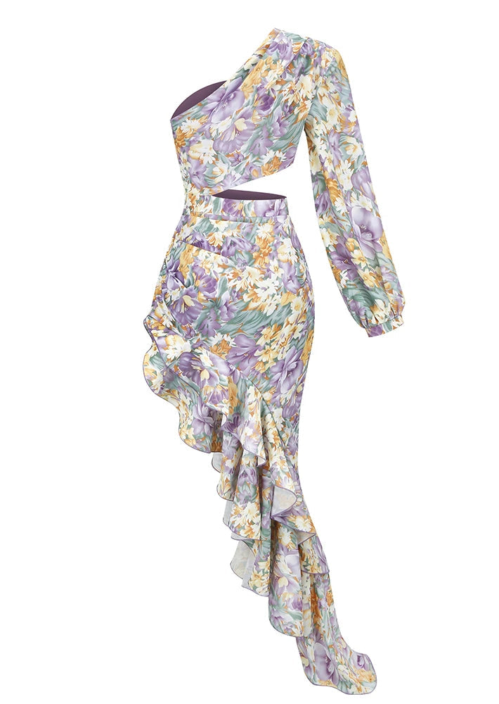 Livvy ™ | One-Sleeve Floral Dress