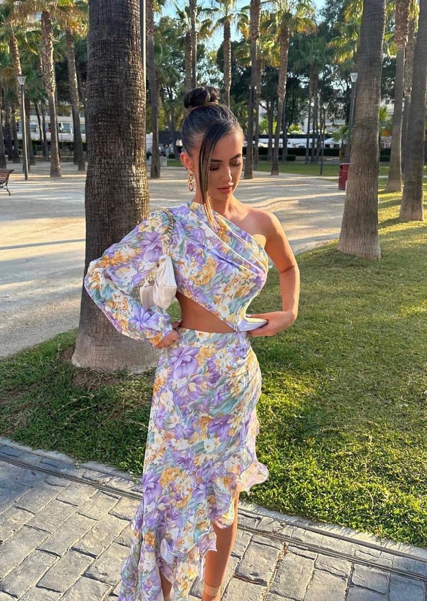 Livvy ™ | One-Sleeve Floral Dress