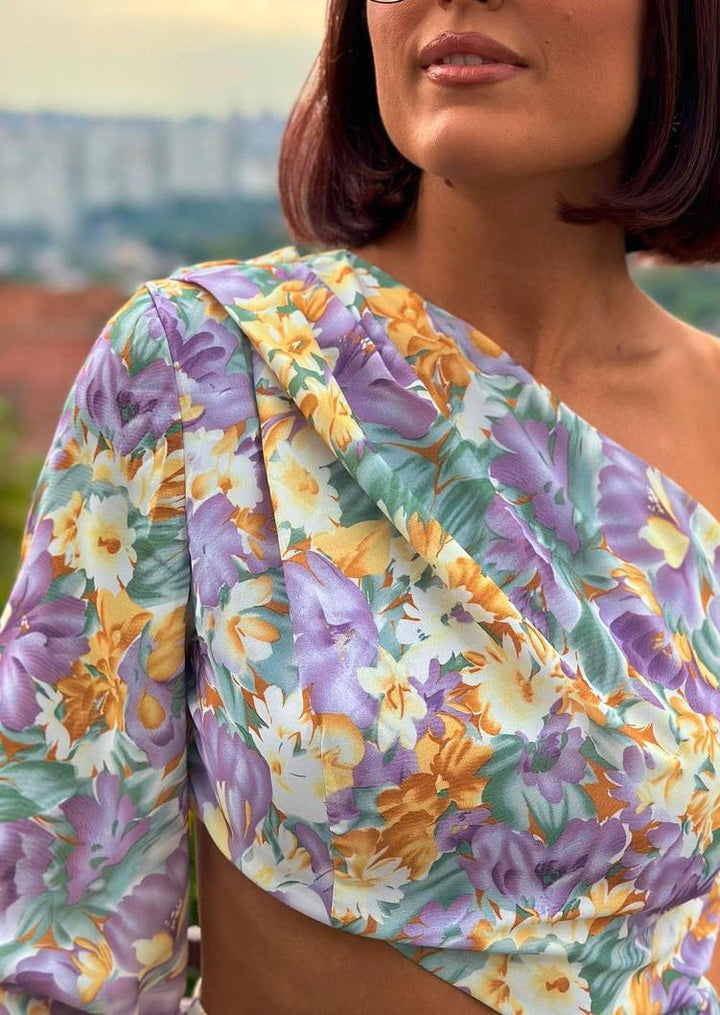Livvy ™ | One-Sleeve Floral Dress