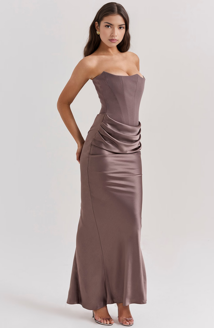 Nylaen ™ | Strapless pleated maxi dress