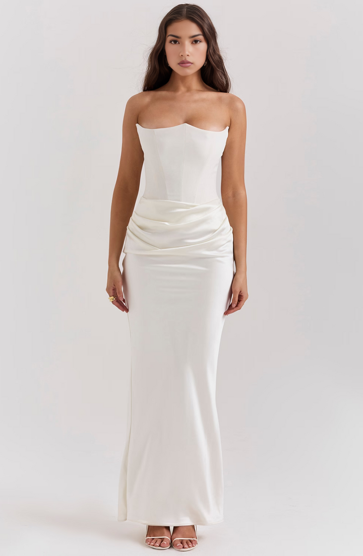 Nylaen ™ | Strapless pleated maxi dress