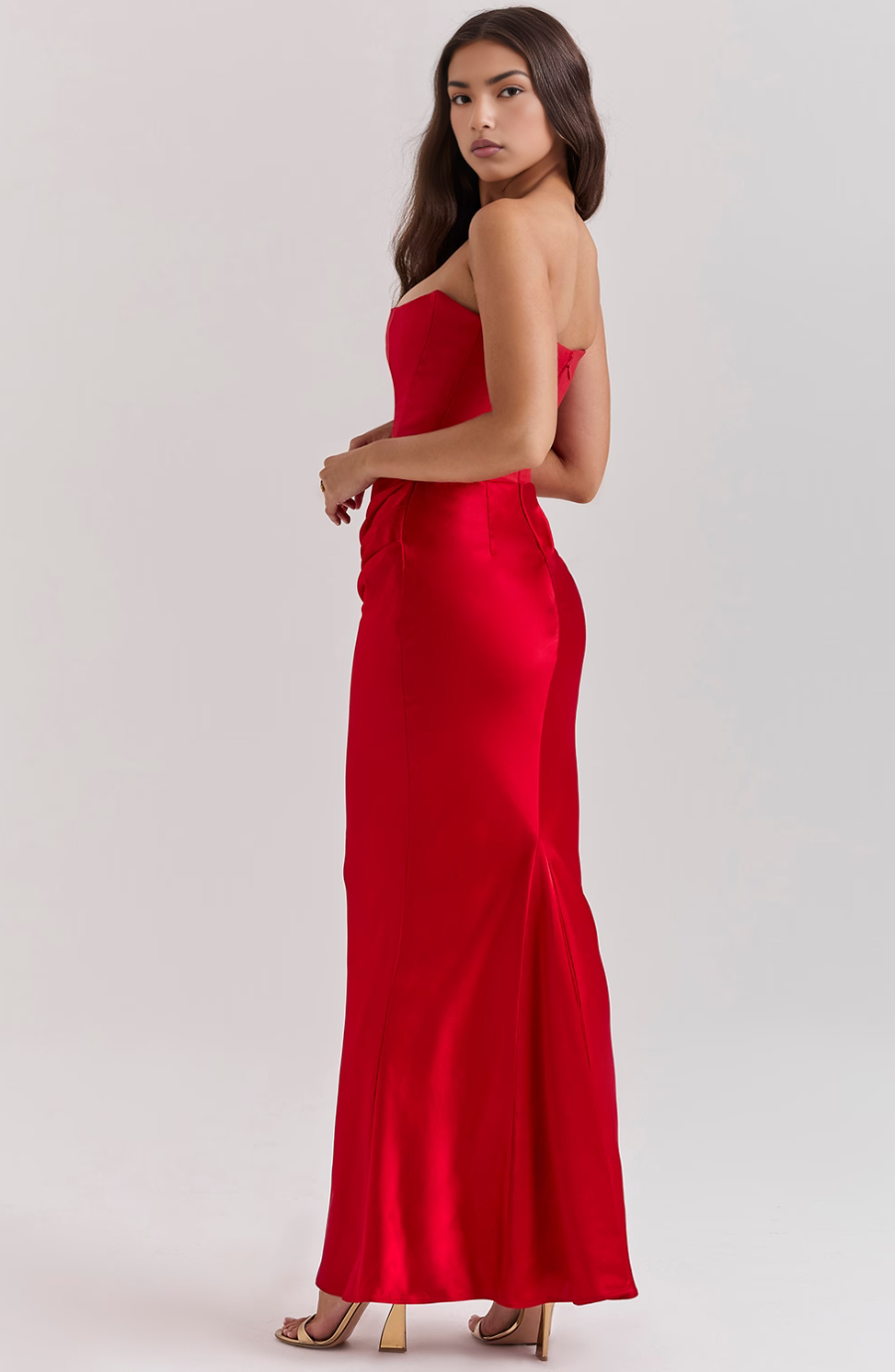 Nylaen ™ | Strapless pleated maxi dress