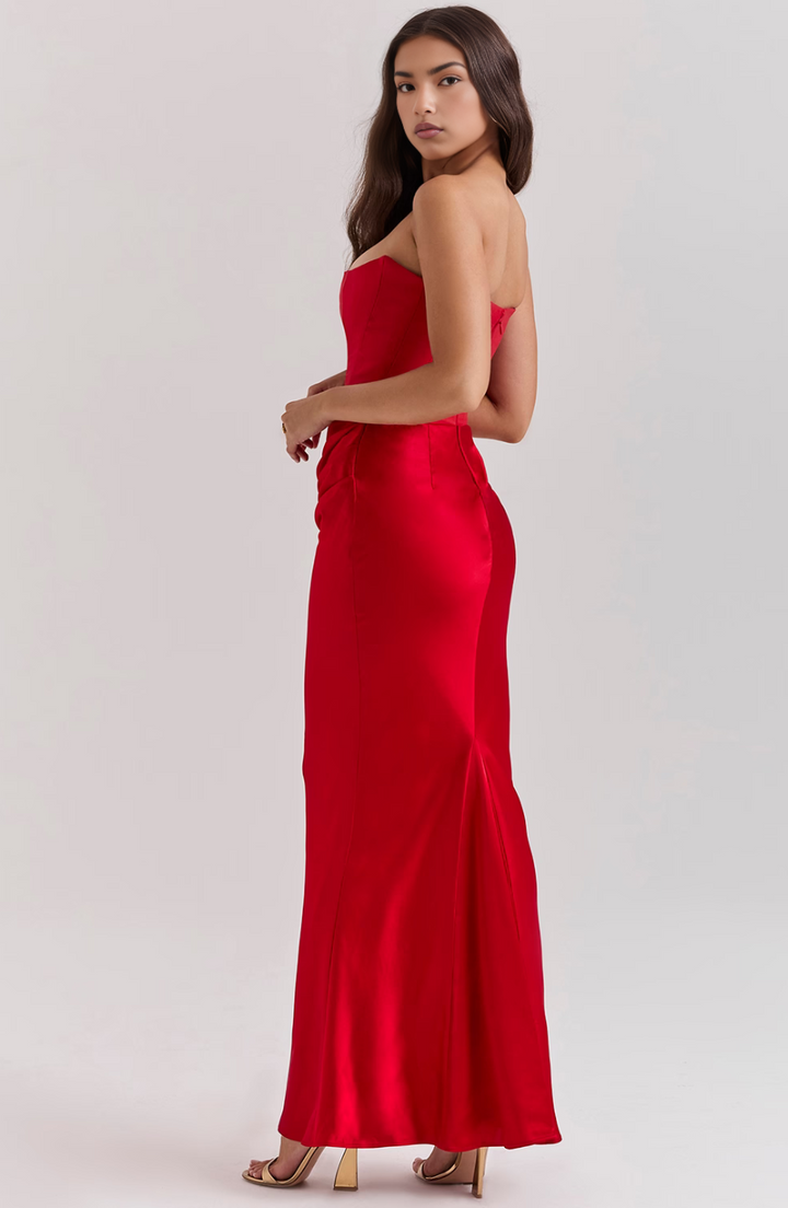 Nylaen ™ | Strapless pleated maxi dress