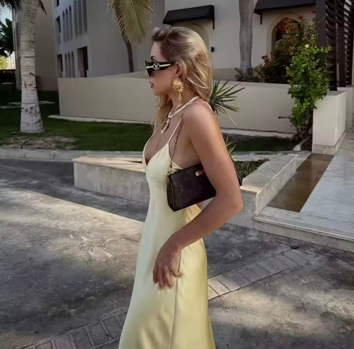 Nikka - Long Satin Slip Maxi Dress