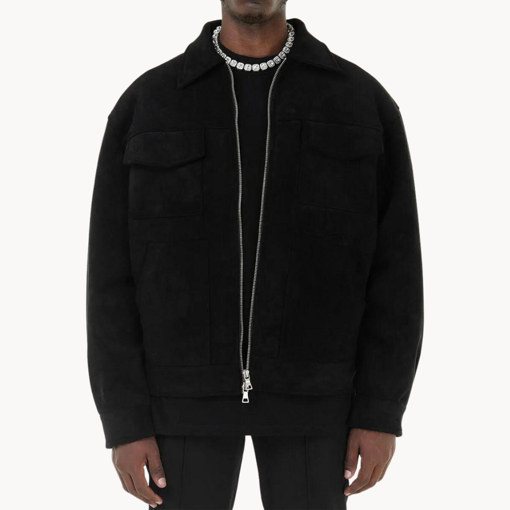 Metro Suede Zip-Collar Jacket