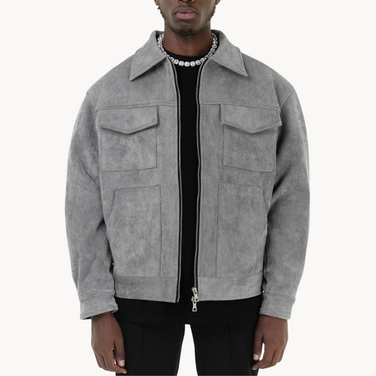 Metro Suede Zip-Collar Jacket