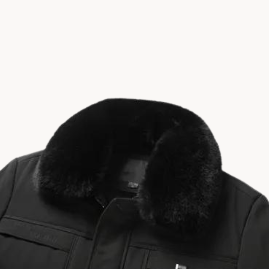 Arctic Elegance Fur-Collar Coat