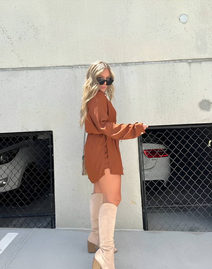 Jessica - Vestito tuta in raso di tendenza