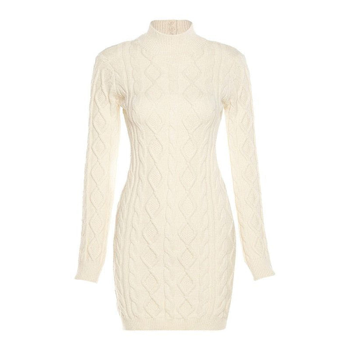 Faelan™ | Knitted mini dress with cut-out at the back