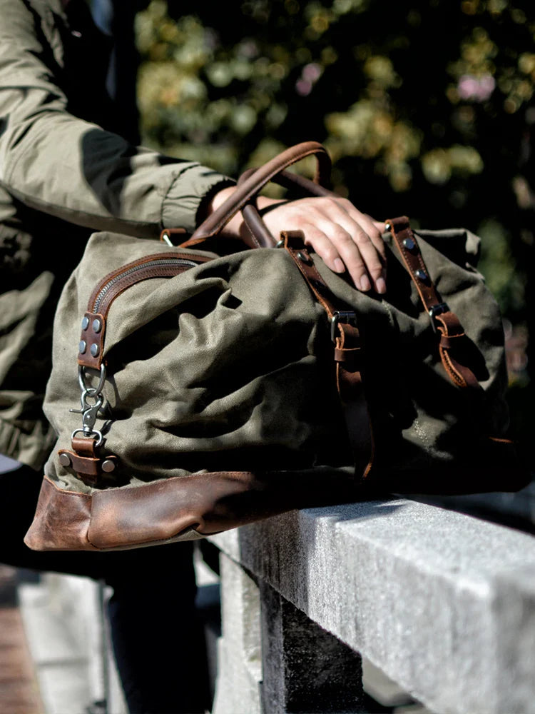 Kingsley Canvas Leather Duffle Bag