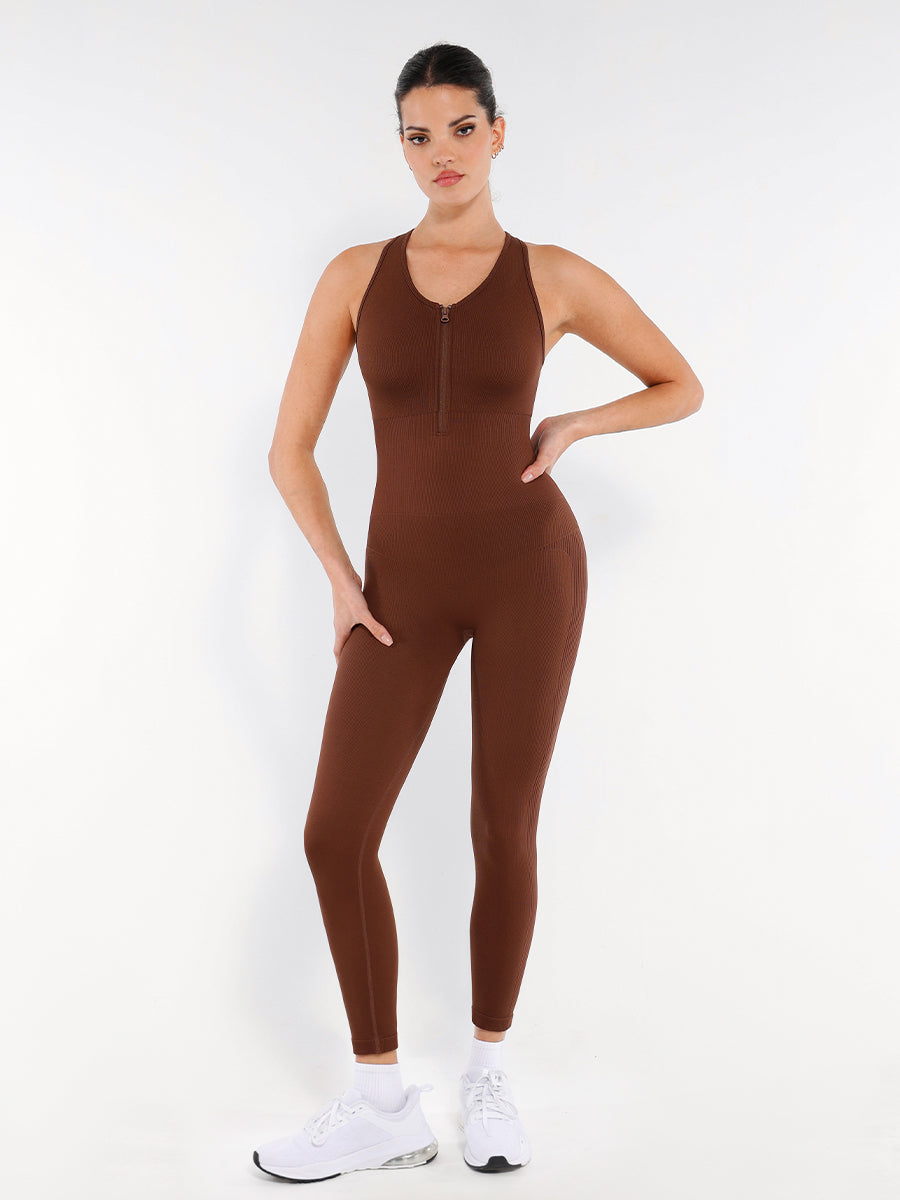 Tuta shapewear senza cuciture e con zip