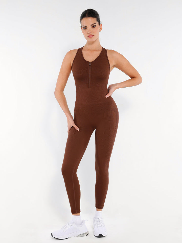 Tuta shapewear senza cuciture e con zip