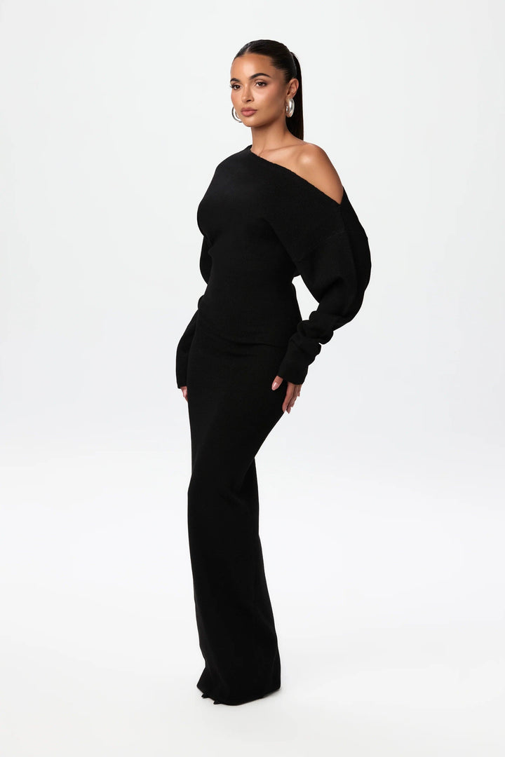 Lulu - Sweater Maxi Dress with Drop Shoulders