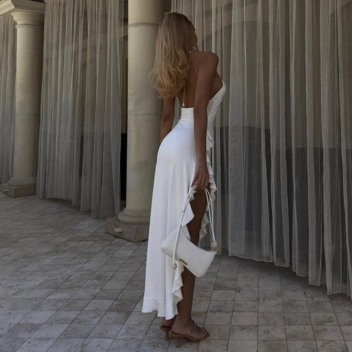 Juliana | Abito sottile con spacco a fiori