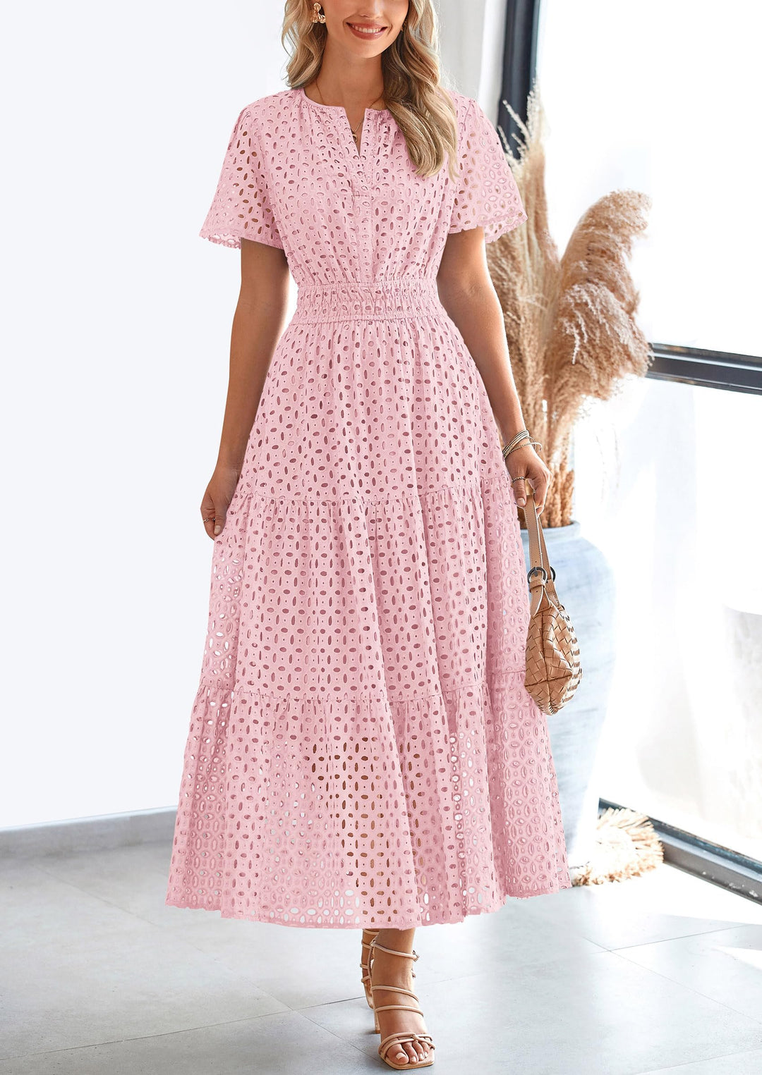 Linette - Eyelet Elegance Summer Dress