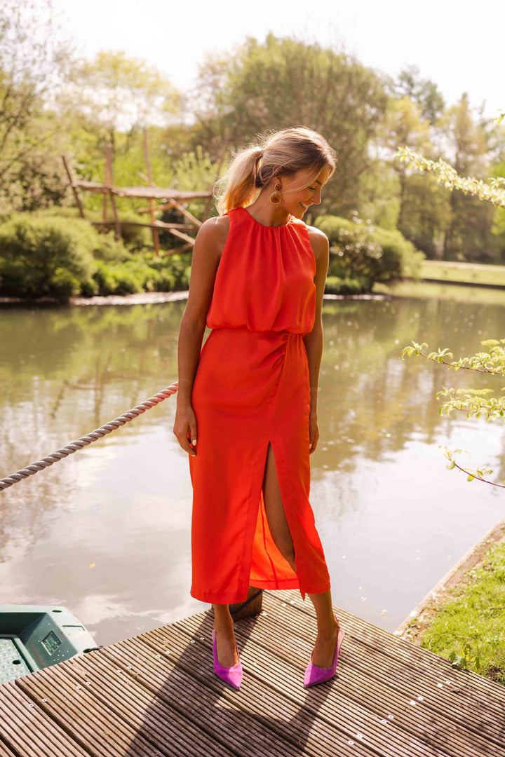 Alicia - Vestito midi con spacco alla caviglia