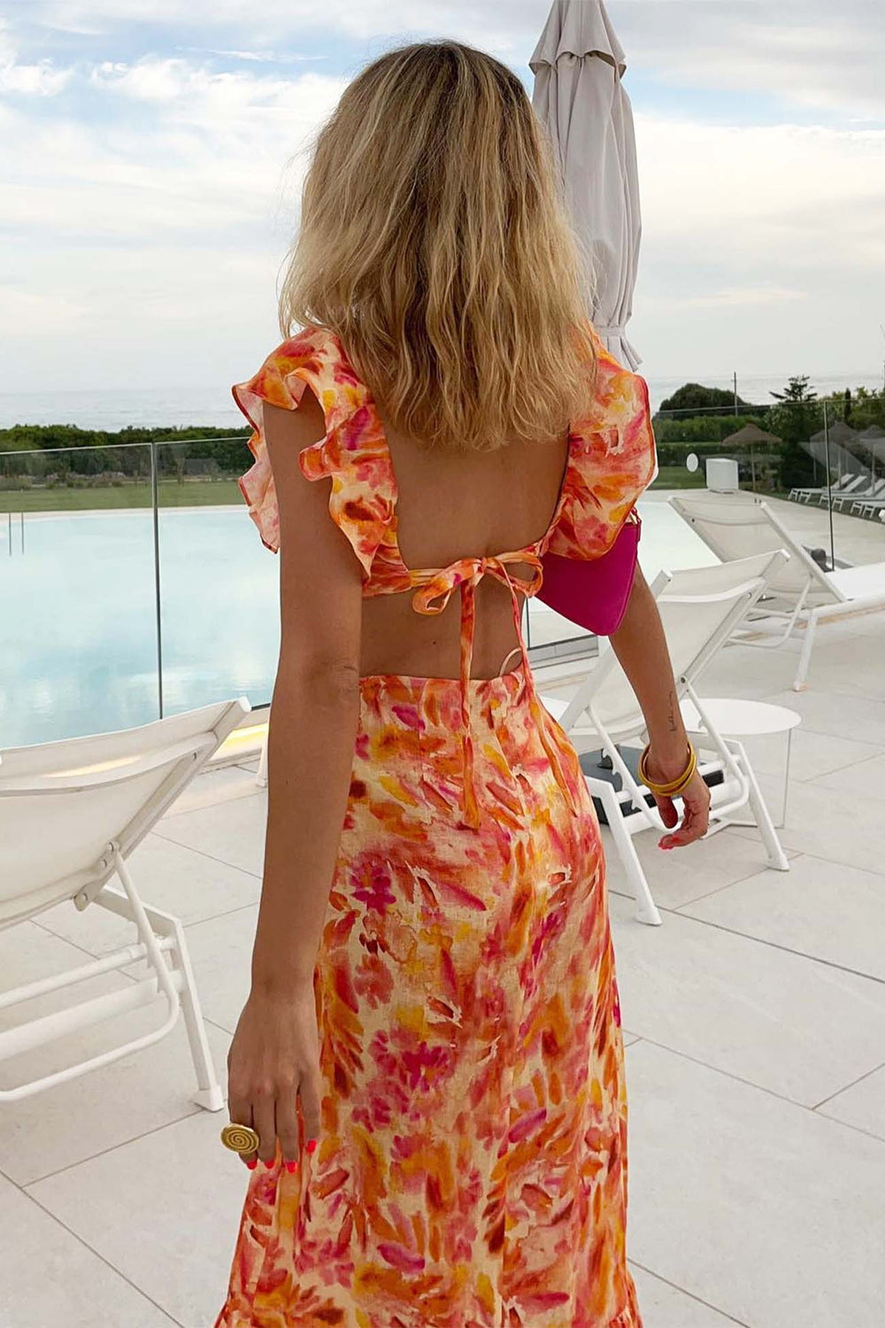 Azaria - Floral Ruffle Maxi Dress