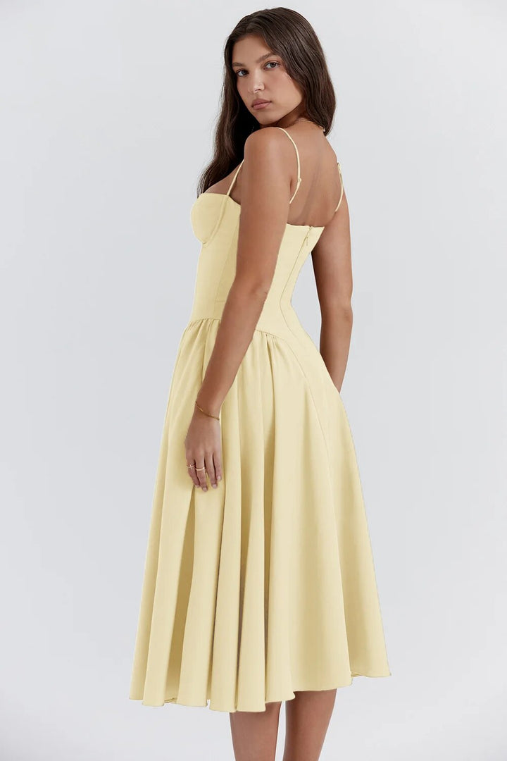Nina - Sleeveless Corset Midi Dress