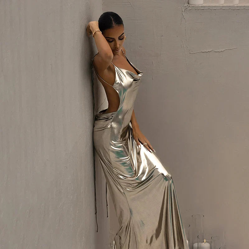 Nellie™ | Shimmering metallic dress