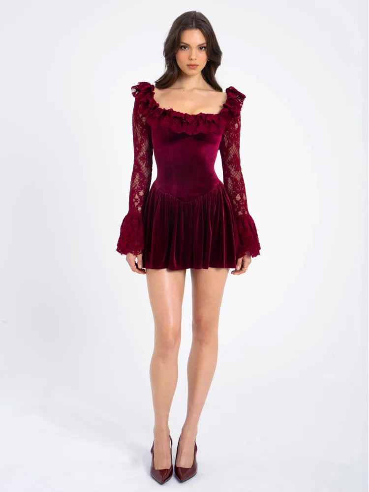 Joyce™ | Romantic velvet dress