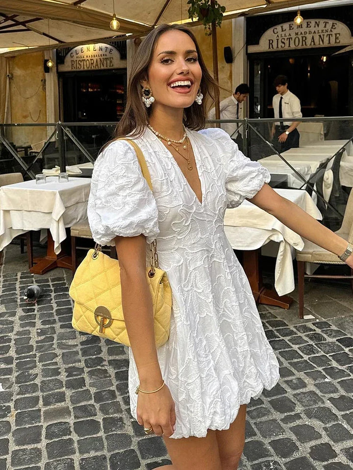 Raphaela™ | Embroidered puff dress