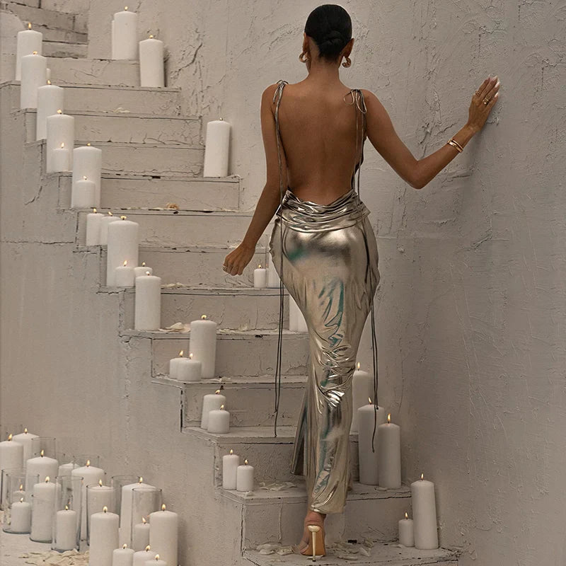 Nellie™ | Shimmering metallic dress