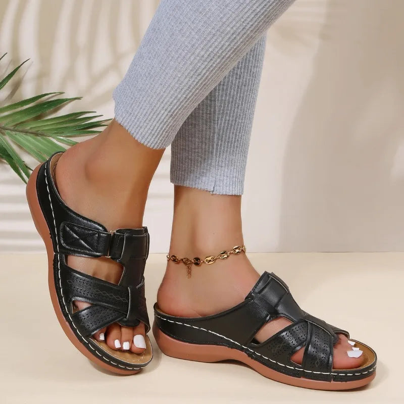 Gaia™ | Sandali ortopedici con zeppa da donna vintage