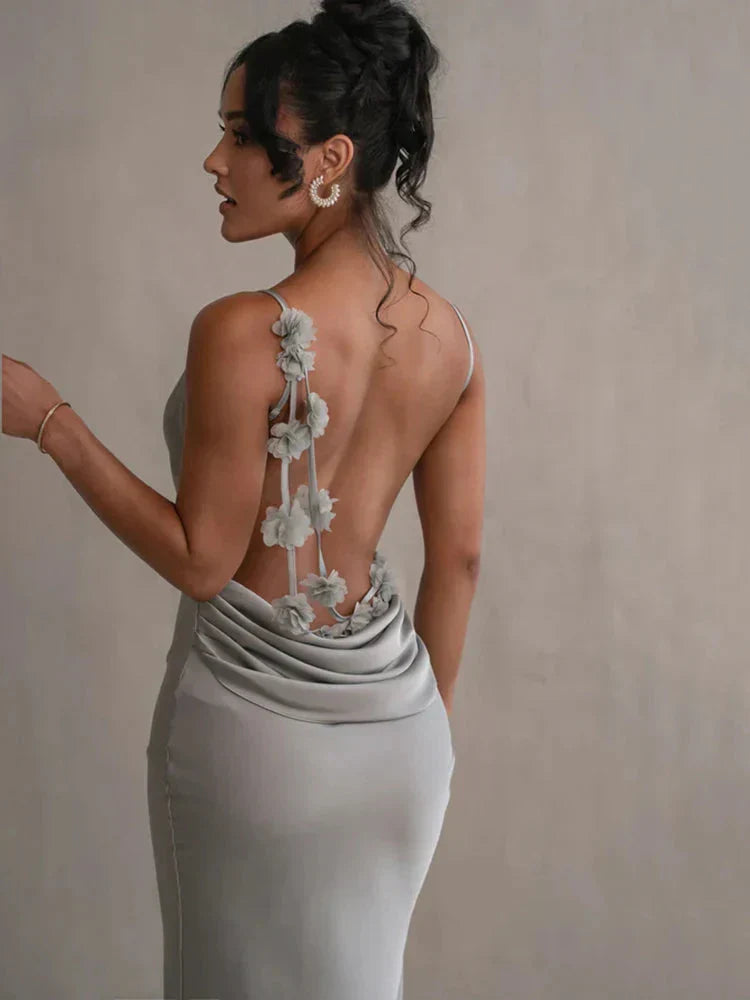 Cassiane - Satin Flower Dress