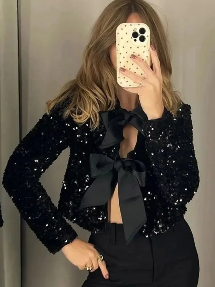 Imani™ | Glittery Bow Top