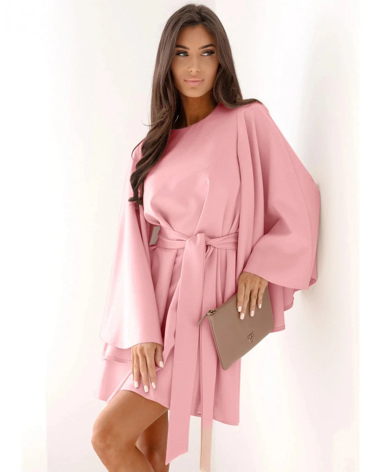 Cora - Elegant Solid Long-Sleeve Dress
