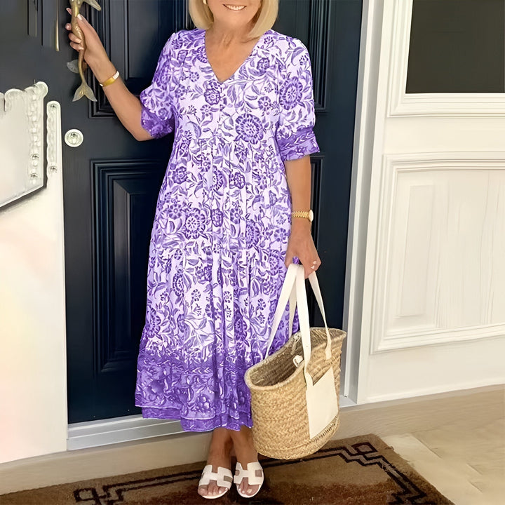Rosetta - V-Neck Bohemian Maxi Dress