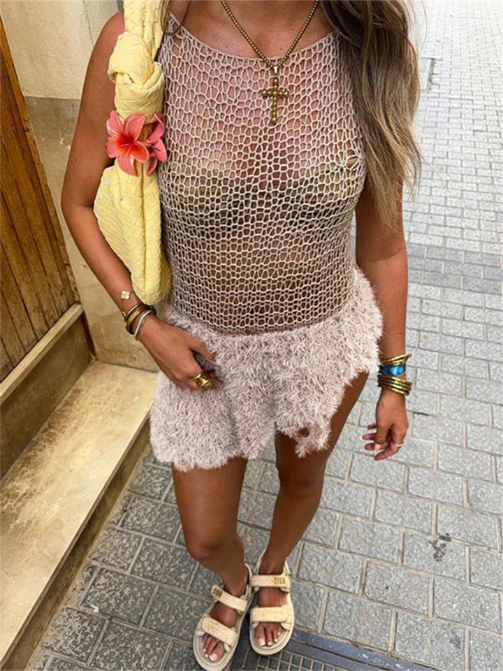 Paloma - Patchwork Vacation Tank Mini Dress
