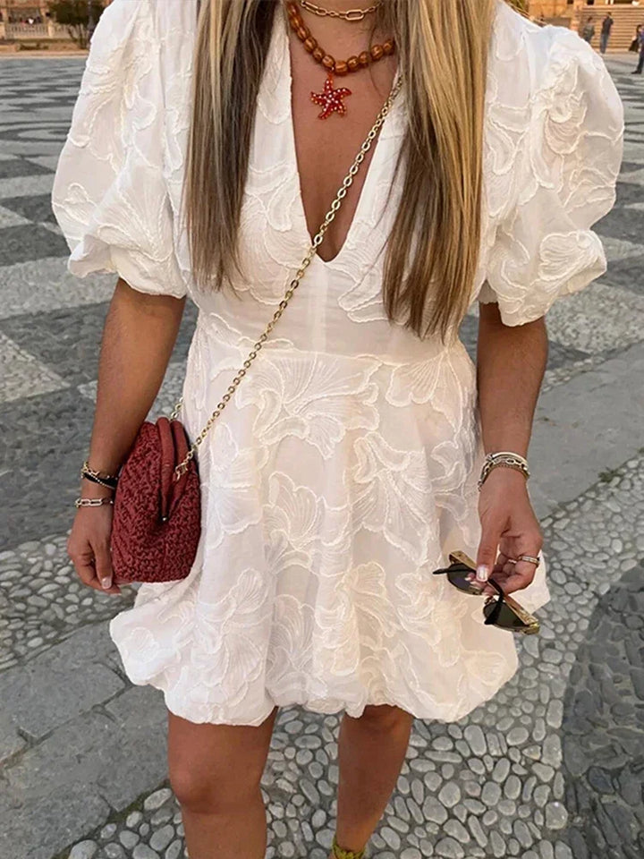 Raphaela™ | Embroidered puff dress
