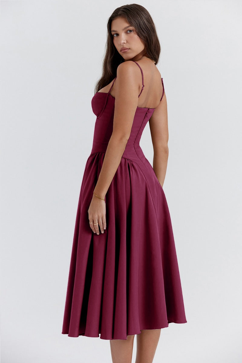 Nina - Sleeveless Corset Midi Dress