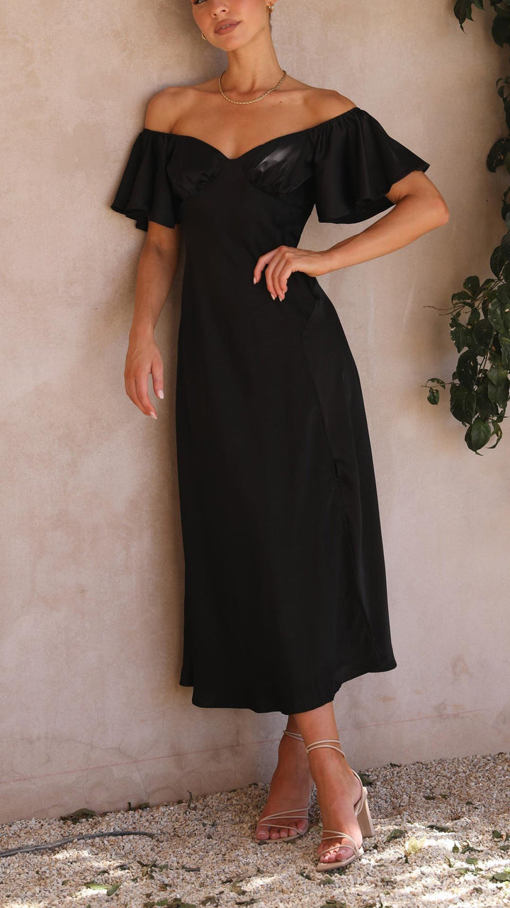 Nalani - Butterfly Sleeve Off-Shoulder Maxi Dress