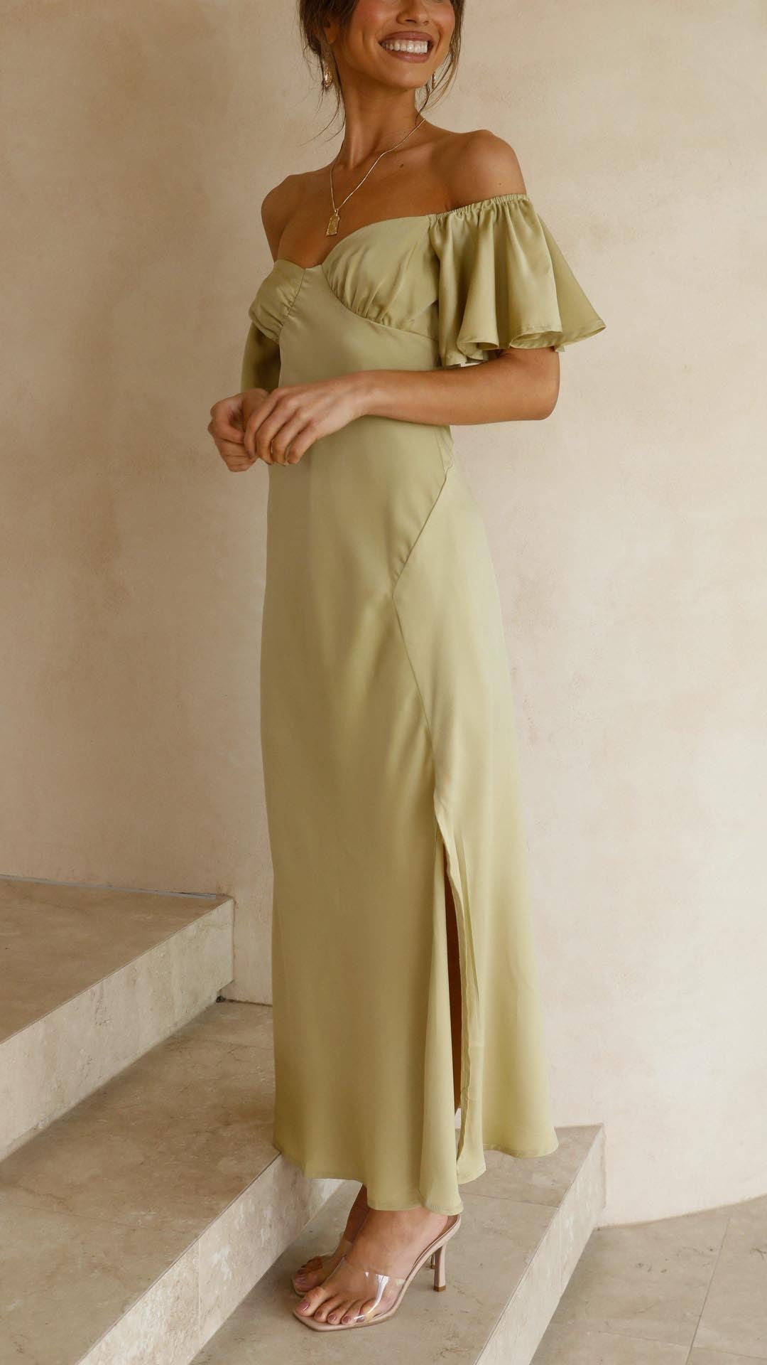 Nalani - Butterfly Sleeve Off-Shoulder Maxi Dress