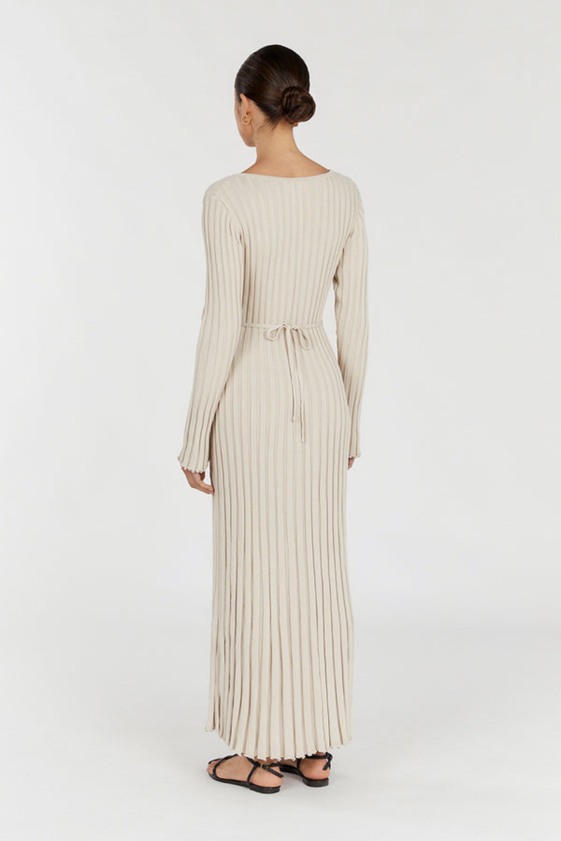 Dianara™ | V-neck knitted midi dress with sleeves (copy)