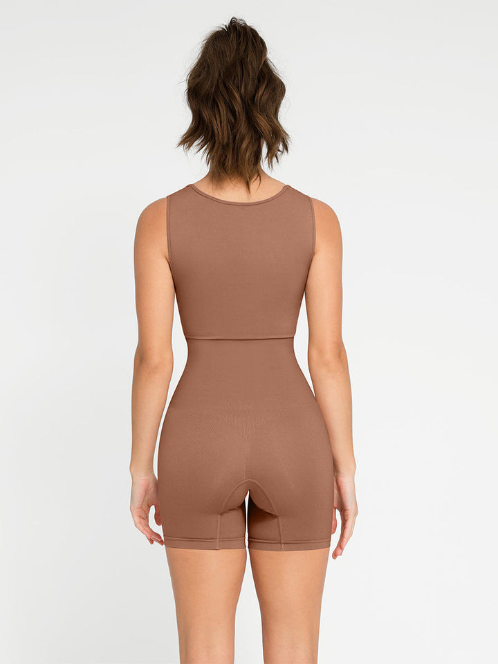 Romper a collo quadrato Shapewear senza cuciture