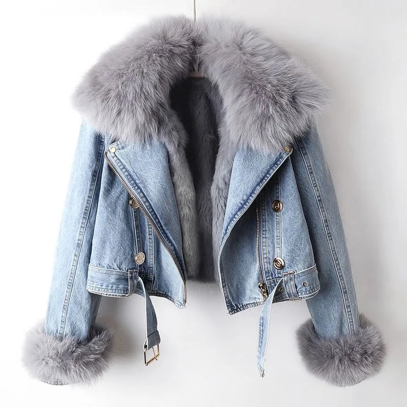 Amara | Denim Jacket with Fur Lining