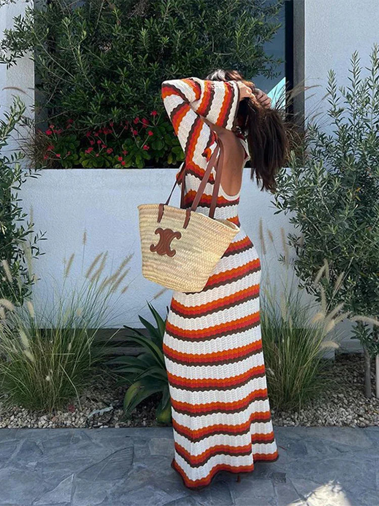 Emmia - Women's Cotton Knit Maxi Dress