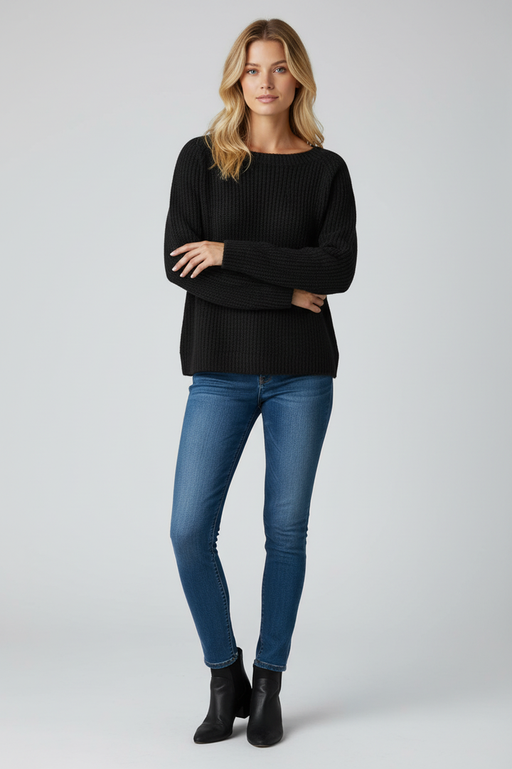 Amara | Sweater with Boat Neckline