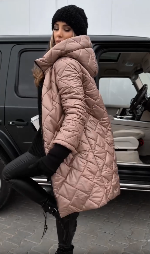 Bogna - Elegant Quilted Puffer Jacket with Hood