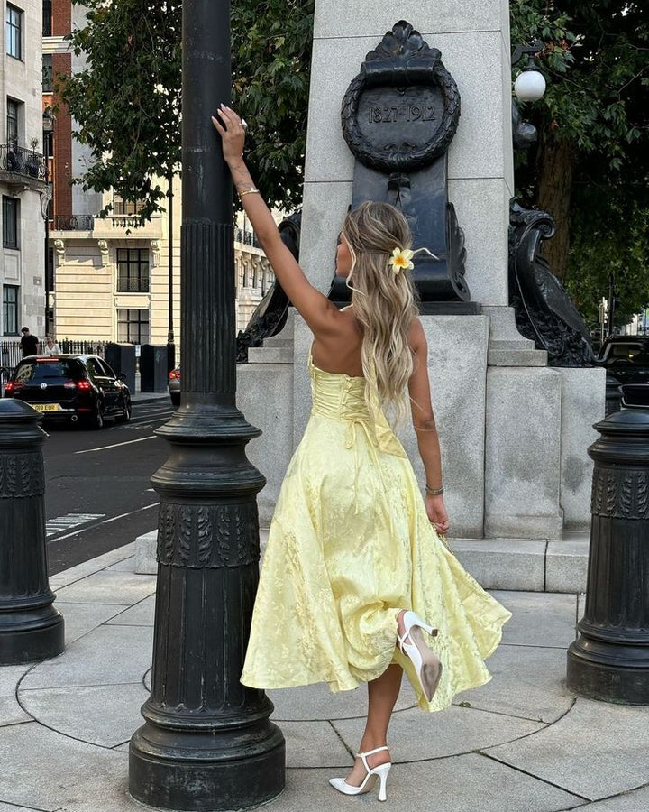 Esmeralda - Halter Sleeveless Midi Dress