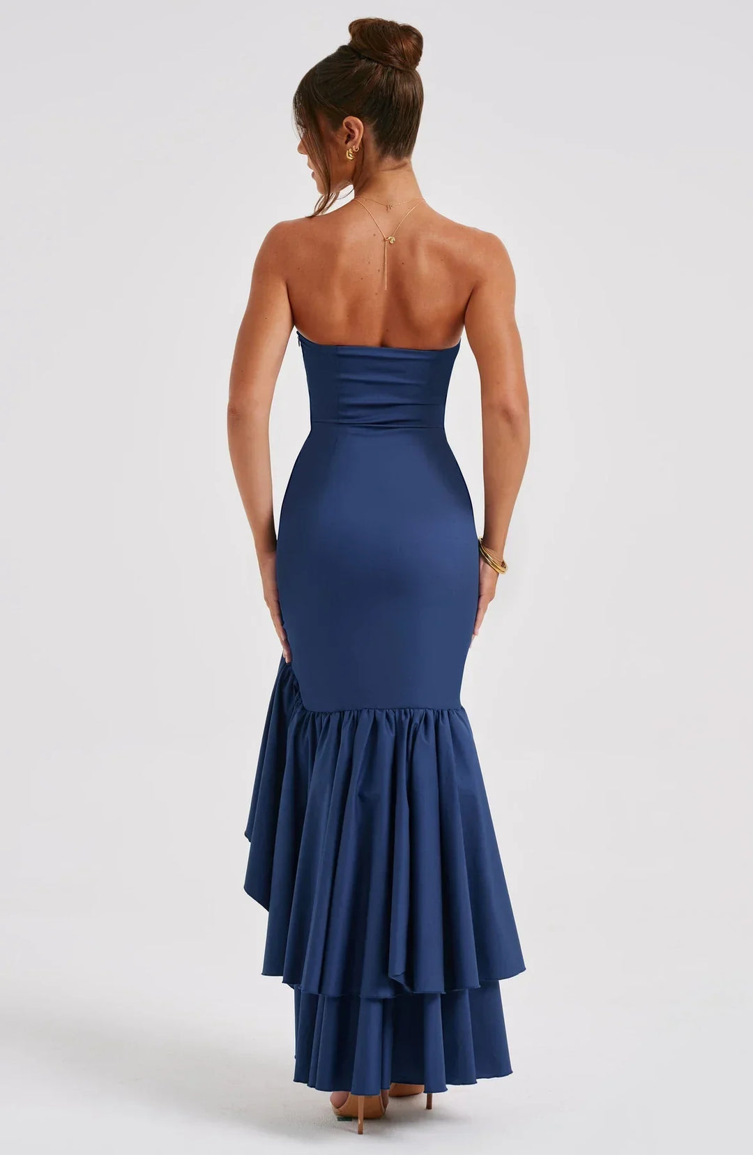 Xyrelle™ | Sleeveless maxi dress with slit and ruffles