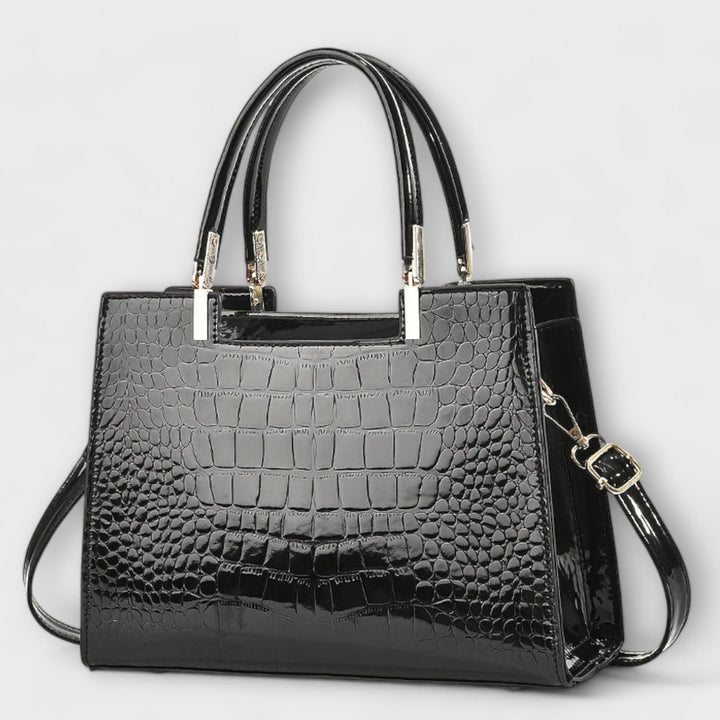 Aralune -  Shiny crocodile print handbag