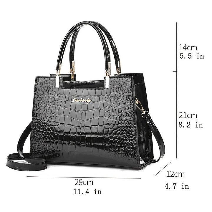 Aralune -  Shiny crocodile print handbag